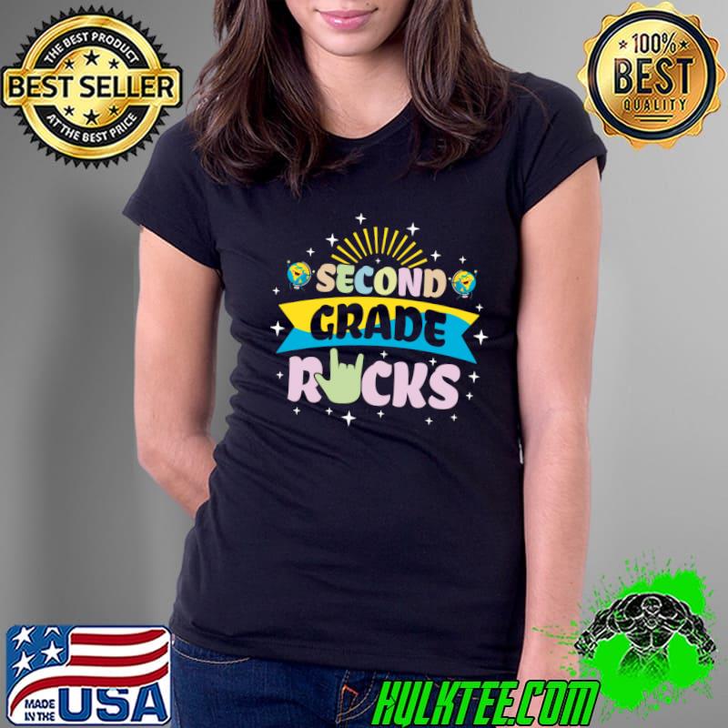 First Day Of School Second Grade Rocks Teacher T-Shirt Ladies Tee First Day Of School Second Grade Rocks Teacher T-Shirt Ladies Tee