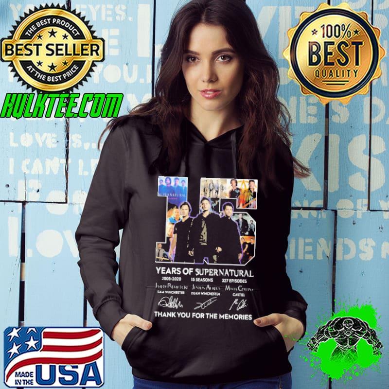 Funny 15 Years Of Supernatural Thank You For The Memories Signature Shirt
