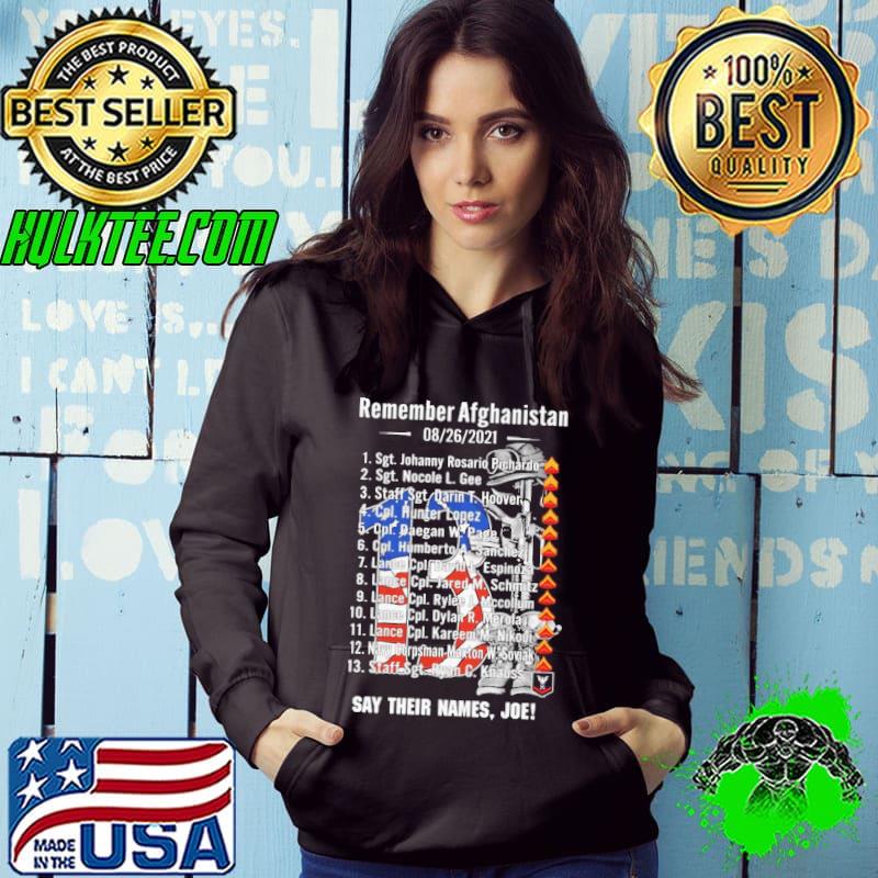Funny 2021 Remember Afghanistan 13 Say Their Name Joe America Flag Shirt