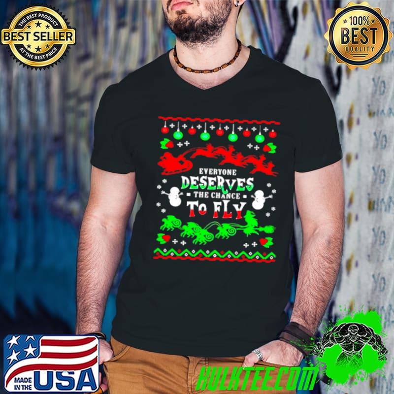 Funny broadway theatre everyone deserves the chance to fly Christmas Guys V Neck Funny broadway theatre everyone deserves the chance to fly Christmas Guys V Neck