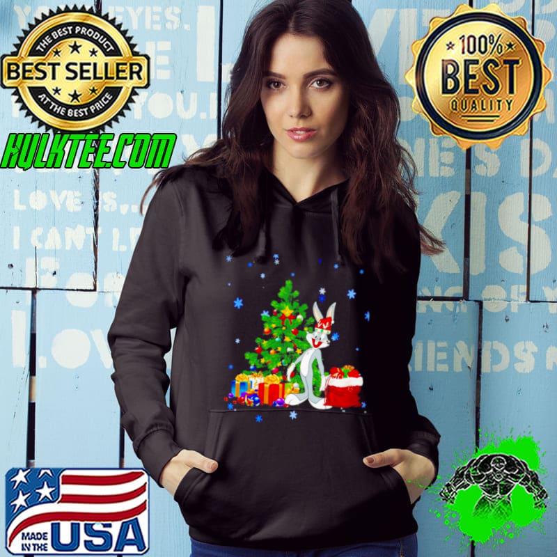 Funny bugs Bunny with Christmas tree shirt