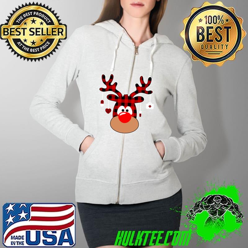 Funny christmas Nurse Love NICU RN ER Santa Buffalo Plaid Reindeer T-Shirt Full Zip Hooded Funny christmas Nurse Love NICU RN ER Santa Buffalo Plaid Reindeer T-Shirt Full Zip Hooded