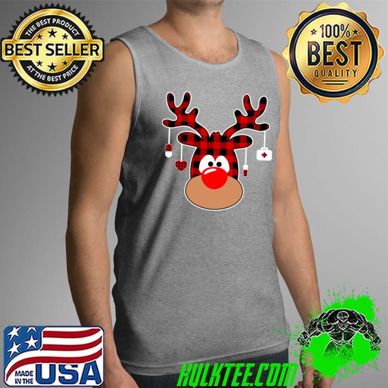 Funny christmas Nurse Love NICU RN ER Santa Buffalo Plaid Reindeer T-Shirt Tank Top Funny christmas Nurse Love NICU RN ER Santa Buffalo Plaid Reindeer T-Shirt Tank Top
