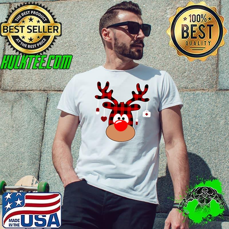 Funny christmas Nurse Love NICU RN ER Santa Buffalo Plaid Reindeer T-Shirt Unisex Funny christmas Nurse Love NICU RN ER Santa Buffalo Plaid Reindeer T-Shirt Unisex