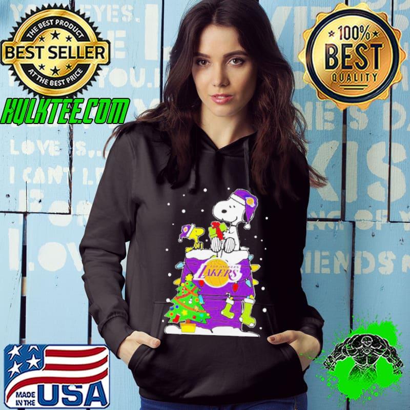 Funny Cute Snoopy Lakers Ugly Christmas Shirt