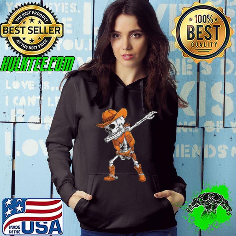 Funny Dabbing Skeleton Cowboy Halloween Men Women Kids T Shirt