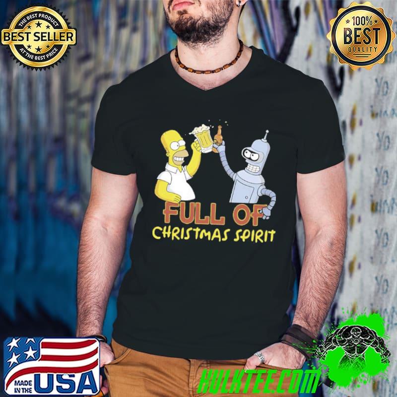 Funny Full Of Christmas Spirit The Simpsons And Futurama Unisex Sweatshirt