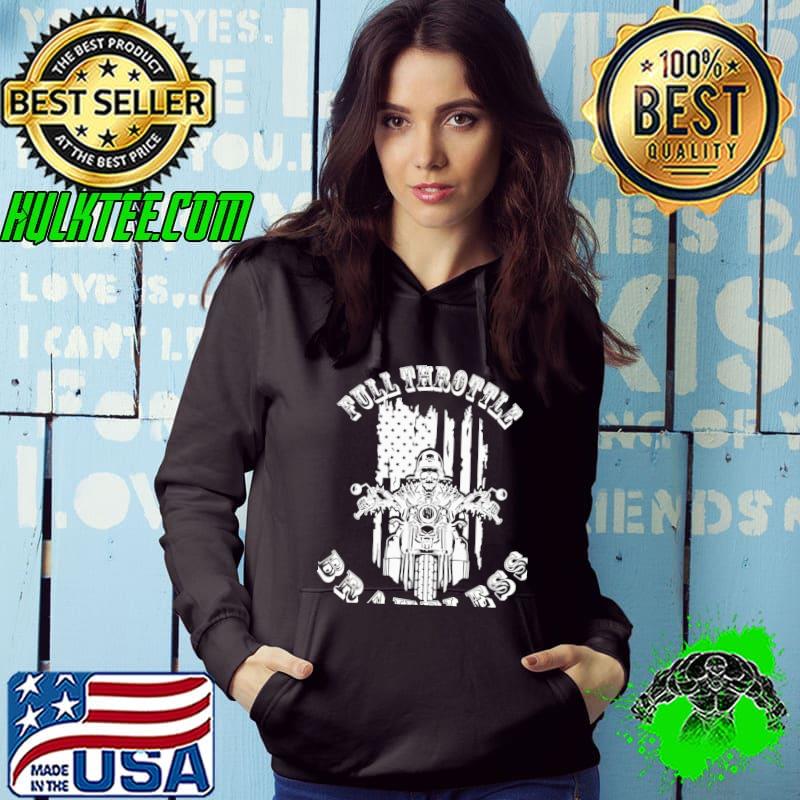 Funny full Throttle Brakeless Skeleton American Flag Shirt