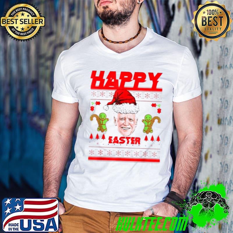 Funny Happy Easter Santa Joe Biden Ugly Christmas shirt