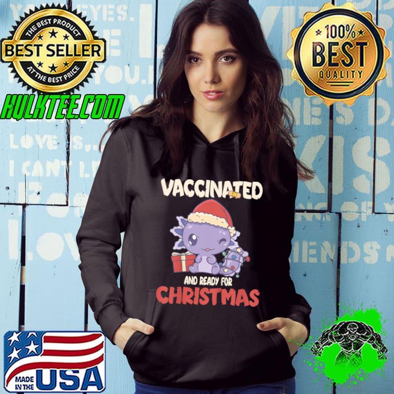 Funny kids vaccinated shirt kids Vaccinated Christmas Axolotl Kids T-Shirt