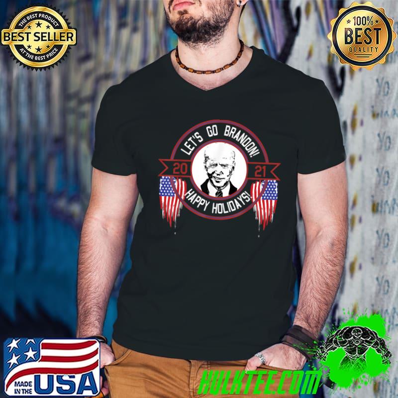 Funny lets Go Brandon Holidays Meme American Flag T-Shirt