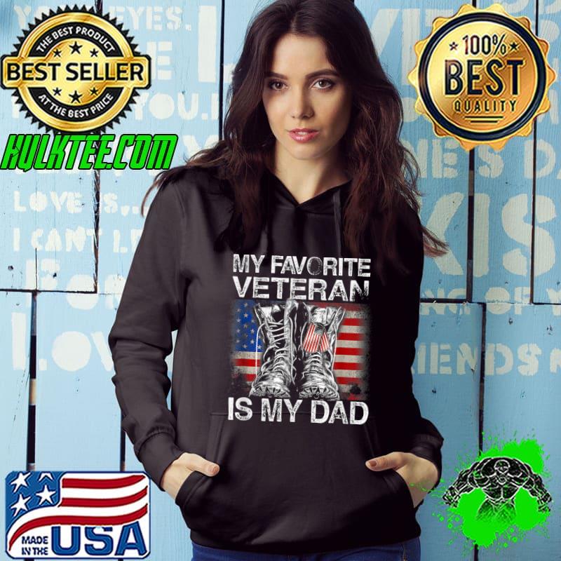 Funny my favorite veteran is my dad Veteran Flag T-Shirt