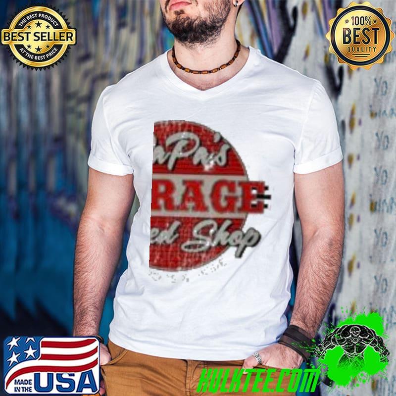 Funny Papas Garage Speed Shop Unisex T-Shirt Guys V Neck Funny Papas Garage Speed Shop Unisex T-Shirt Guys V Neck