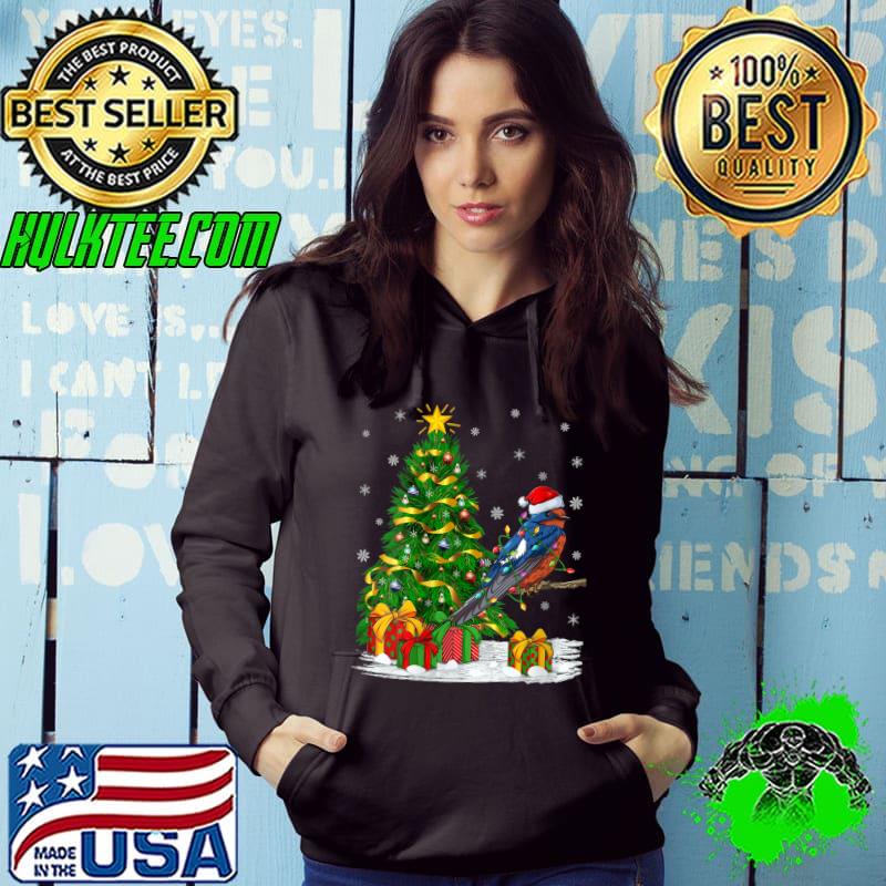 Funny swallow Bird Lover Family Matching Santa Swallow Christmas T-Shirt