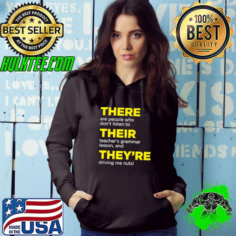 Funny there Their They're English Grammar Police Funny Teacher Premium T-Shirt