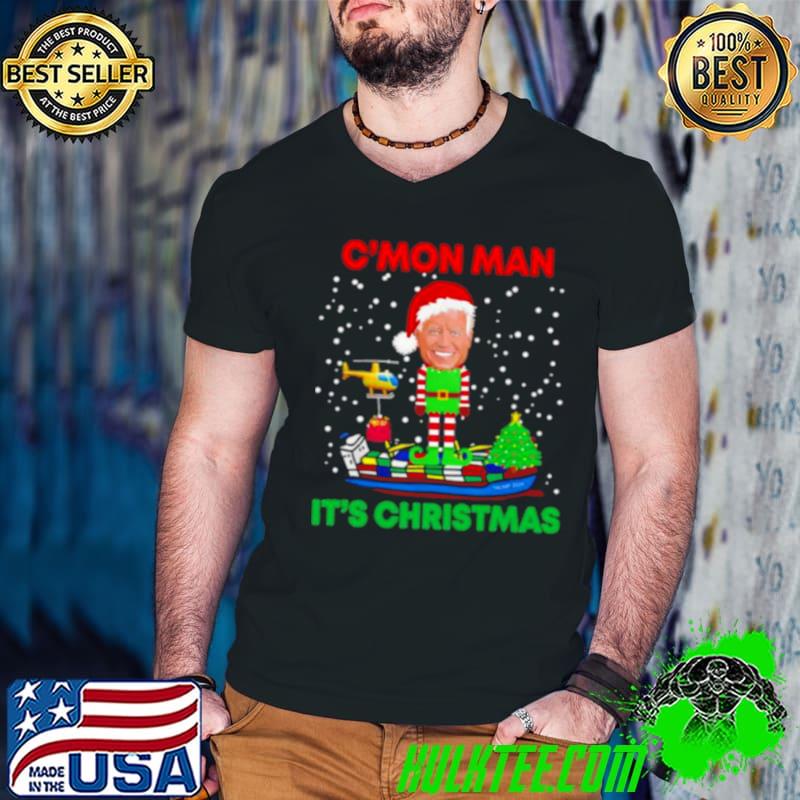 Funny Trump 2024 Santa Joe Biden C’mon man it’s Christmas shirt