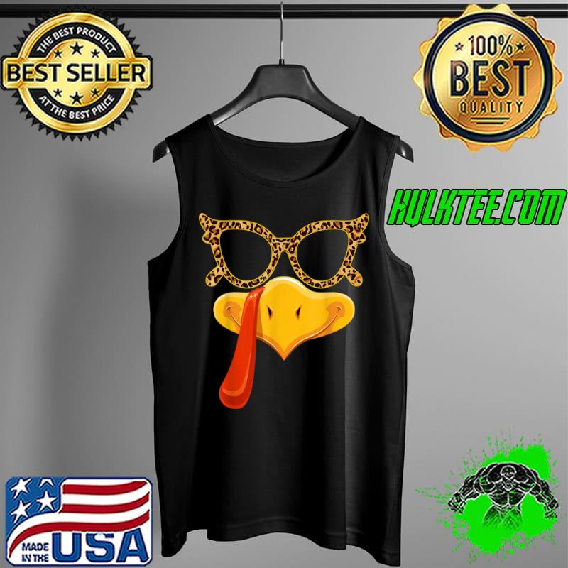 Funny Turkey Face Thanksgiving Family Outfits Leopard Sunglasses T Shirt Tank Top Funny Turkey Face Thanksgiving Family Outfits Leopard Sunglasses T Shirt Tank Top