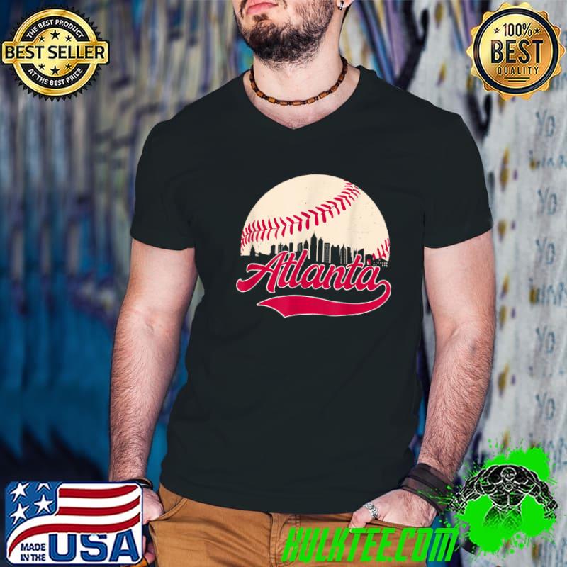Funny vintage Distressed Atlanta Georgia Skyline Tee T-Shirt