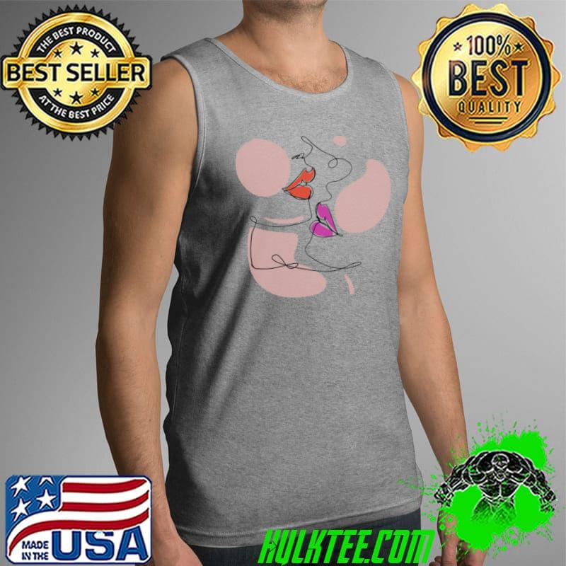 Girls Lips Line Art Drawing Aesthetic Shirt Tank Top Girls Lips Line Art Drawing Aesthetic Shirt Tank Top