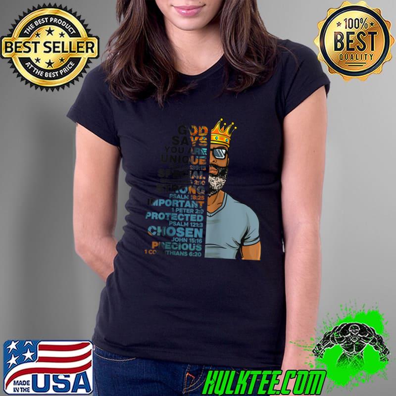 God Says You Are Unique Black Men King Dad Grandpa Father T-s Ladies Tee God Says You Are Unique Black Men King Dad Grandpa Father T-s Ladies Tee