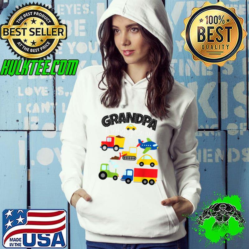Grandpa Birthday Crew Cars Plane Trucks Construction Bday T-Shirt