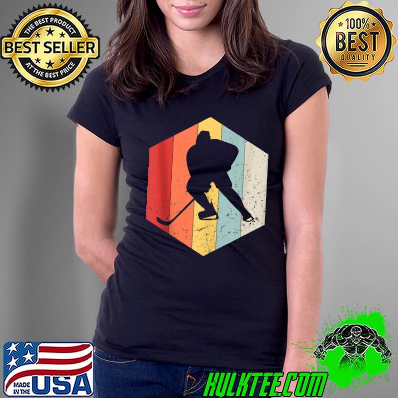 Hockey Sport Player Retro Vintage T-Shirt Ladies Tee Hockey Sport Player Retro Vintage T-Shirt Ladies Tee