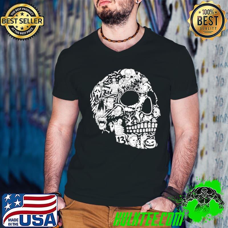 Horrorween Horror Movie Characters Skull Joker Jigsaw's Doll Shirt