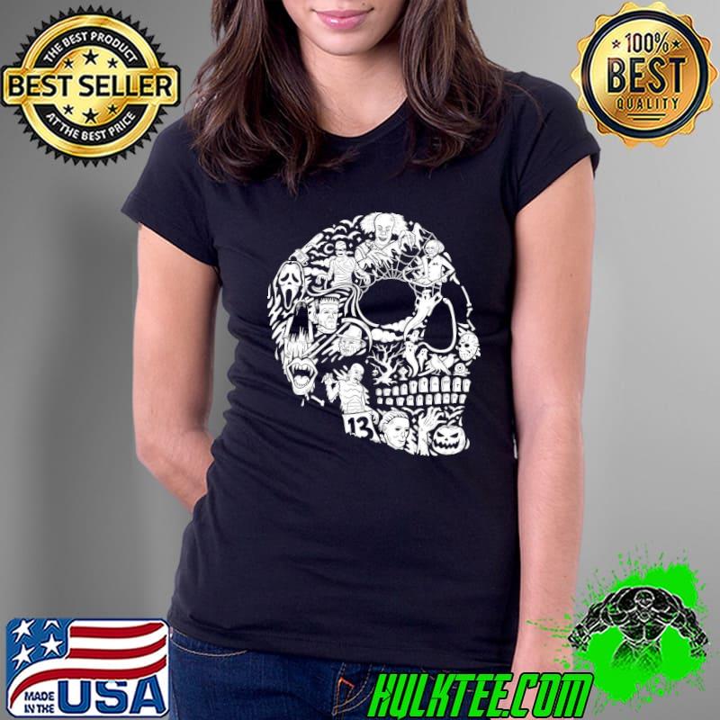 Horrorween Horror Movie Characters Skull Joker Jigsaw's Doll Shirt Ladies Tee Horrorween Horror Movie Characters Skull Joker Jigsaw's Doll Shirt Ladies Tee