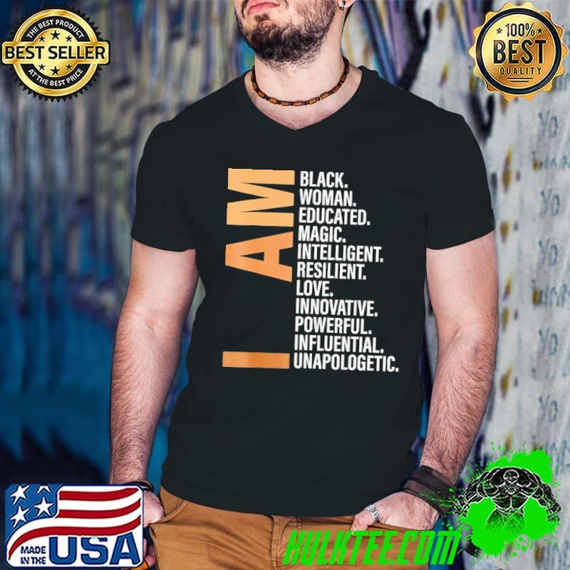 I Am Black Woman Educated Magic Intelligent Resilient Shirt Guys V Neck I Am Black Woman Educated Magic Intelligent Resilient Shirt Guys V Neck