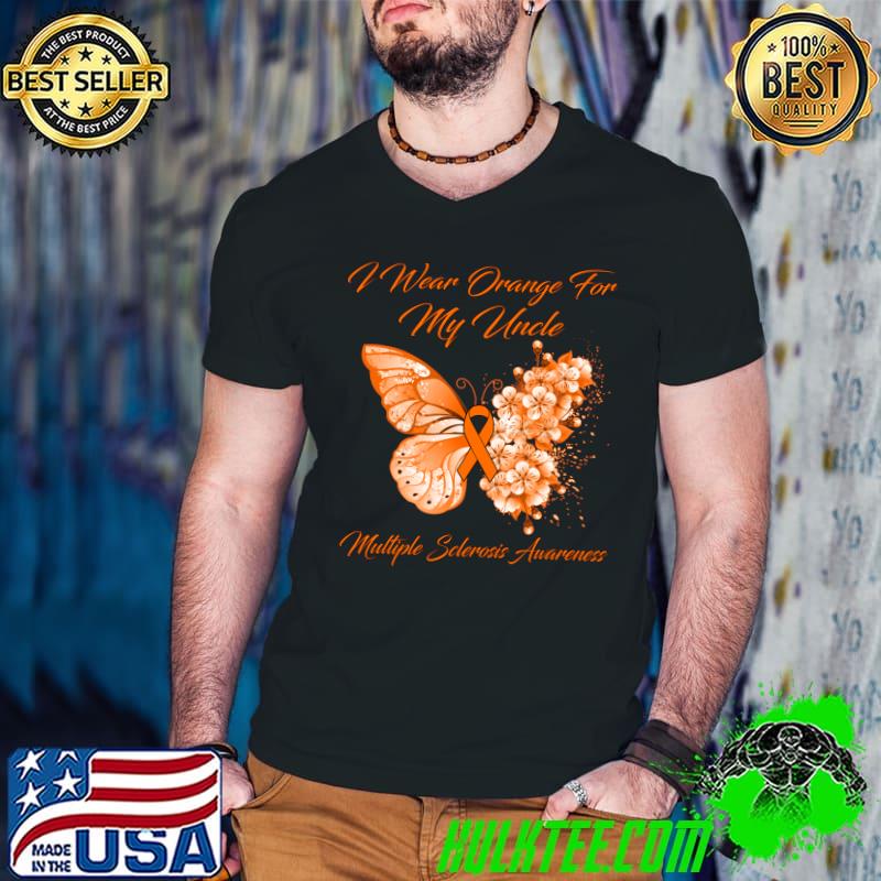 I Wear Orange For My Uncle Multiple Sclerosis Awareness T-s Guys V Neck I Wear Orange For My Uncle Multiple Sclerosis Awareness T-s Guys V Neck