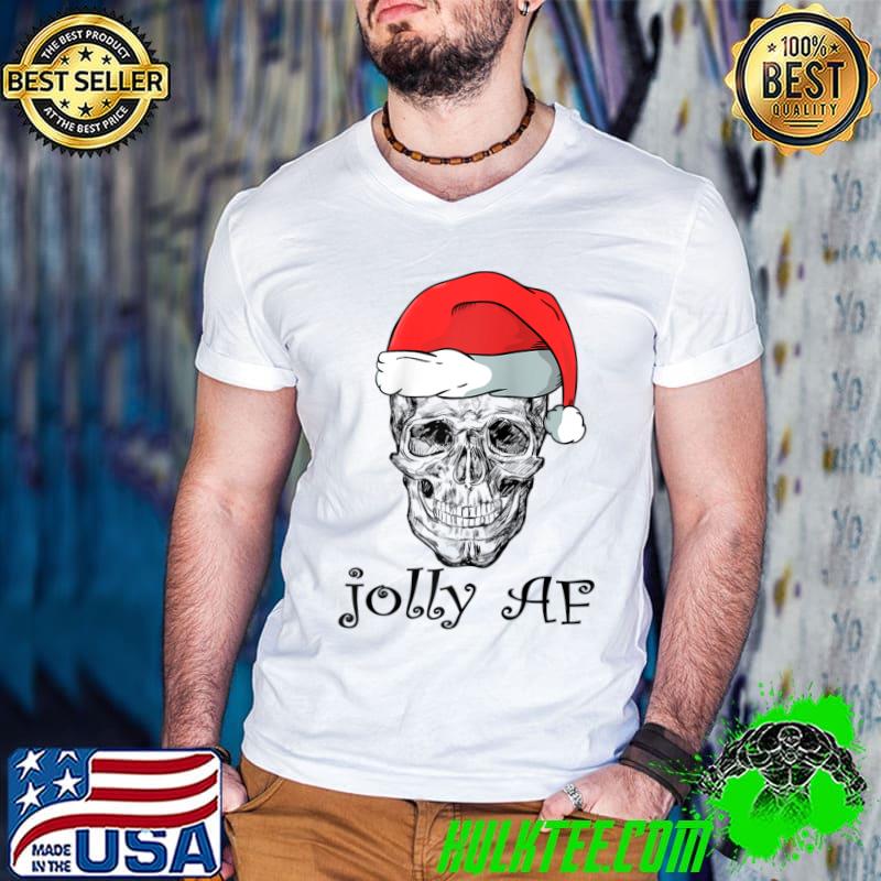 Jolly AF Skull Christmas T-s Guys V Neck Jolly AF Skull Christmas T-s Guys V Neck