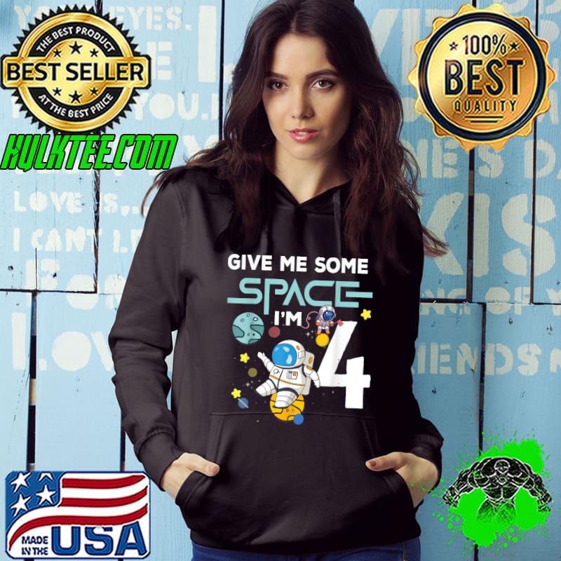 Kids 4 Yr Give Me Some Space Planets 4th Birthday Astronaut T-Shirt