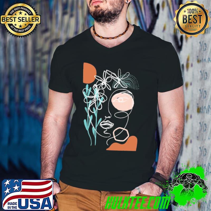 Line Art Face Abstract Art One Line Shirt