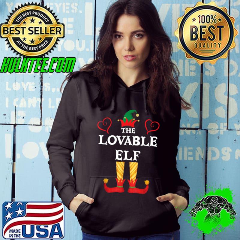 Lovable Elf Family Christmas Party Funny Pajama Hearts T-Shirt