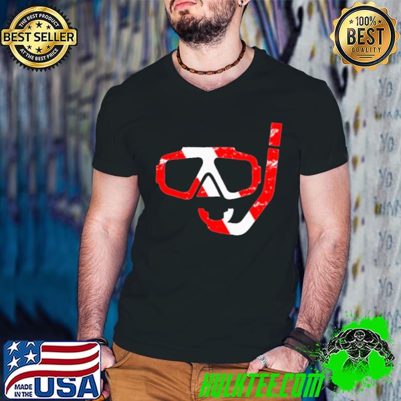 Mask and Snorkel Diver Down Flag Scuba Diving Shirt