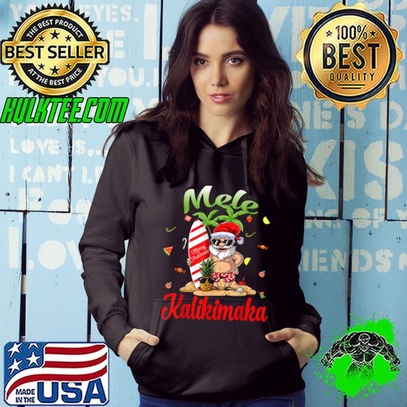 Mele Kalikimaka Christmas Santa Shaka Hawaii T-Shirt