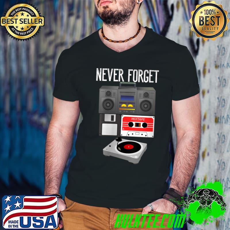 Merchpole Never Forget Tape Recorder Cassette Nostalgic T-Shirt Guys V Neck Merchpole Never Forget Tape Recorder Cassette Nostalgic T-Shirt Guys V Neck