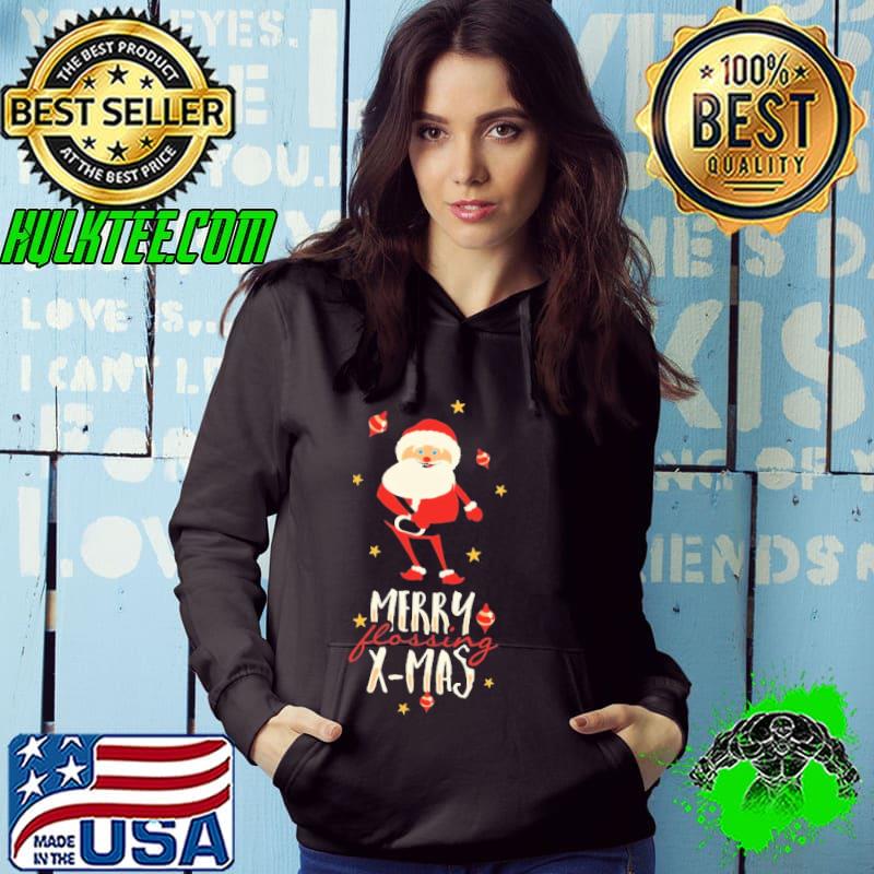 Merry Flossing XMas Santa Christmas Shirt Hoodie Merry Flossing XMas Santa Christmas Shirt Hoodie