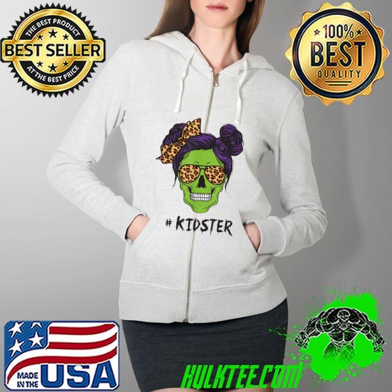 Messy Bun Kidster Kid Monster Funny Halloween Costume Skull T-Shirt Full Zip Hooded Messy Bun Kidster Kid Monster Funny Halloween Costume Skull T-Shirt Full Zip Hooded