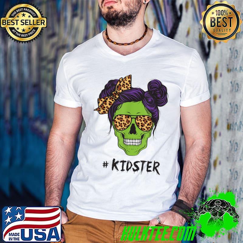 Messy Bun Kidster Kid Monster Funny Halloween Costume Skull T-Shirt Messy Bun Kidster Kid Monster Funny Halloween Costume Skull T-Shirt