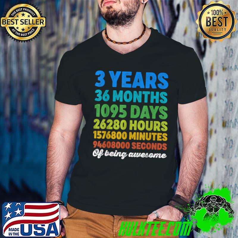 Nice 3rd Birthday Gift 3 Years Old Shirt Retro Vintage Counter T Shirt