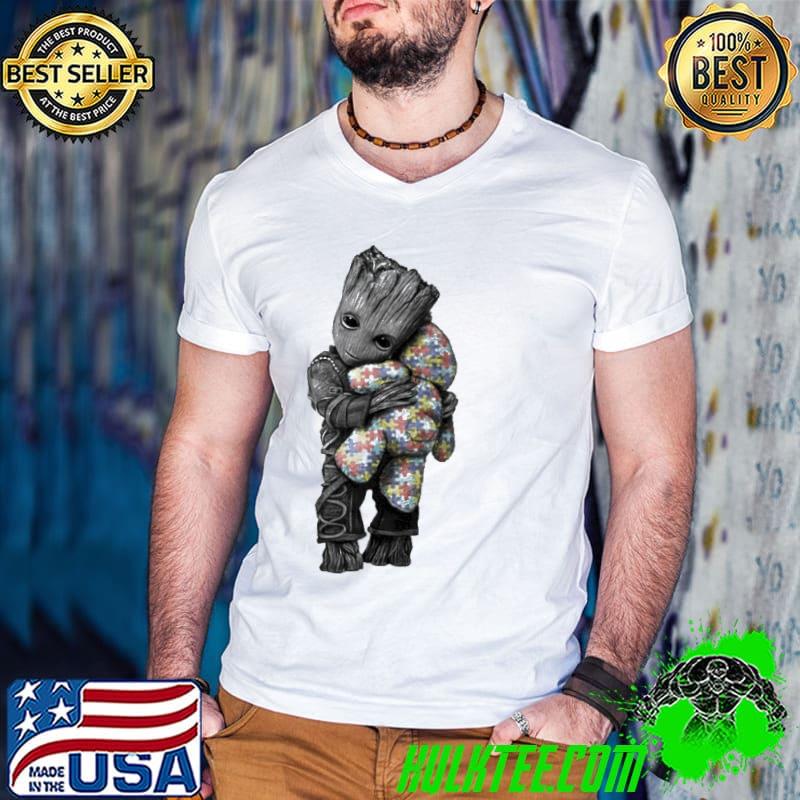 Nice baby Groot Autism Awareness Hugging Teddy Bear Shirt