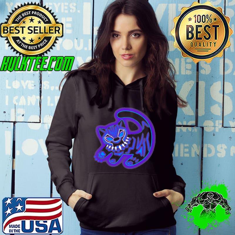 Nice black Panther Mashup Simba Cubs Painting Neon Light Shirt