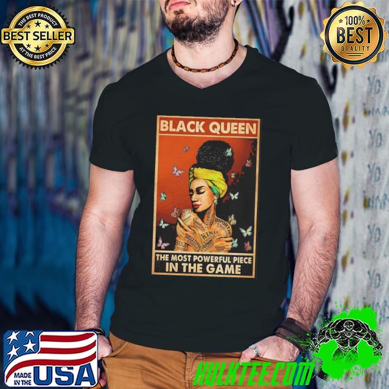 Nice Black Queen The Most Powerful Piece In The Game T- Guys V Neck Nice Black Queen The Most Powerful Piece In The Game T- Guys V Neck