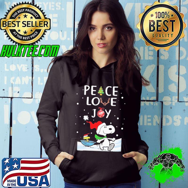 Nice Cute Peanuts Snoopy Peace Love Joy Christmas Shirt