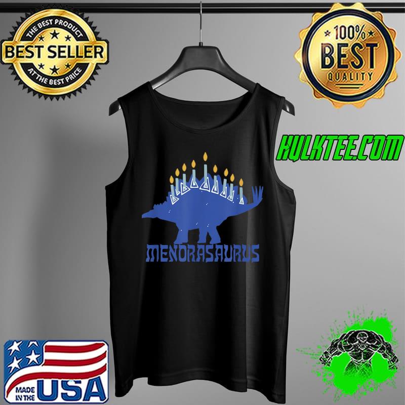 Nice hanukkah Menorasaurus Stegosaurus with Menorah Candles T-Shirt Tank Top Nice hanukkah Menorasaurus Stegosaurus with Menorah Candles T-Shirt Tank Top