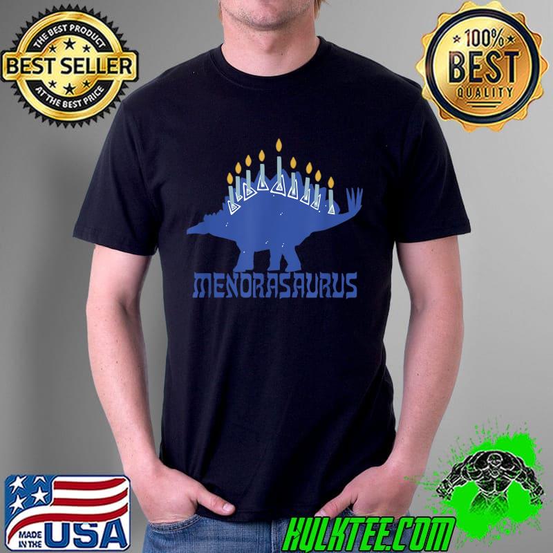 Nice hanukkah Menorasaurus Stegosaurus with Menorah Candles T-Shirt Unisex Nice hanukkah Menorasaurus Stegosaurus with Menorah Candles T-Shirt Unisex