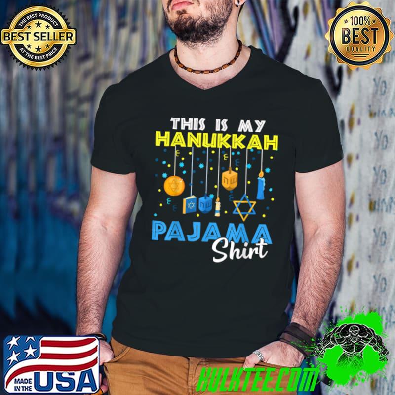Nice Hanukkah Pajama Dreidel Toy Boys Girls Jewish Christmas T Shirt