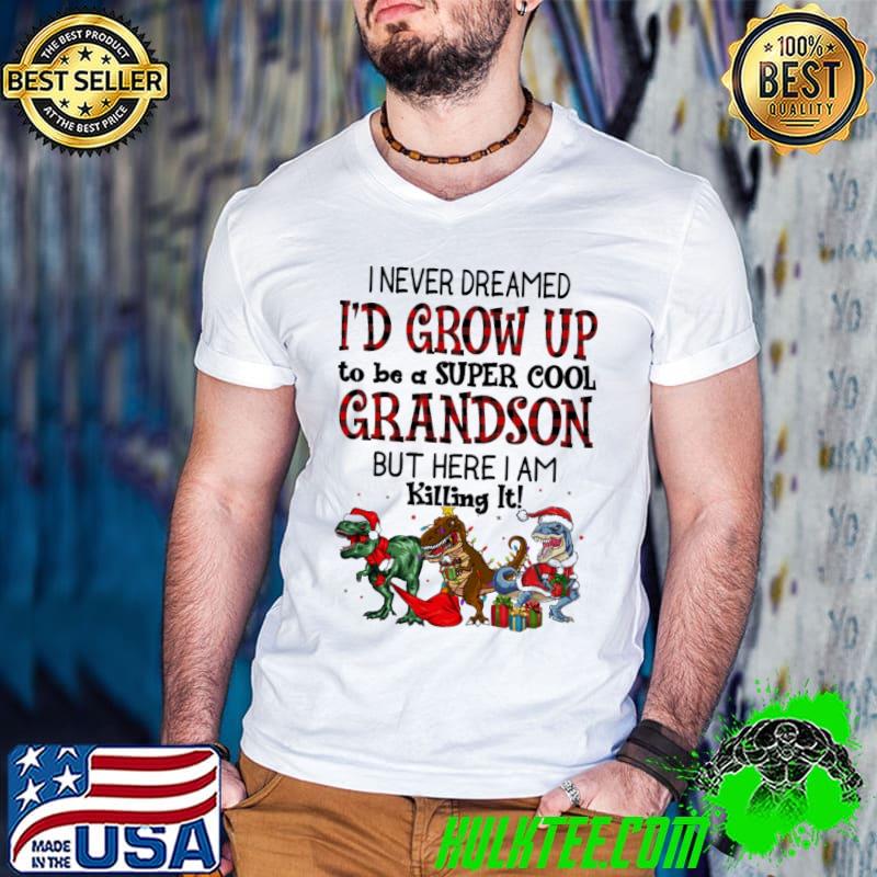 Nice I Never Dreamed I'd Grow Up To Be A Super Cool Grandson But Here I Am Killing It Christmas Shirt