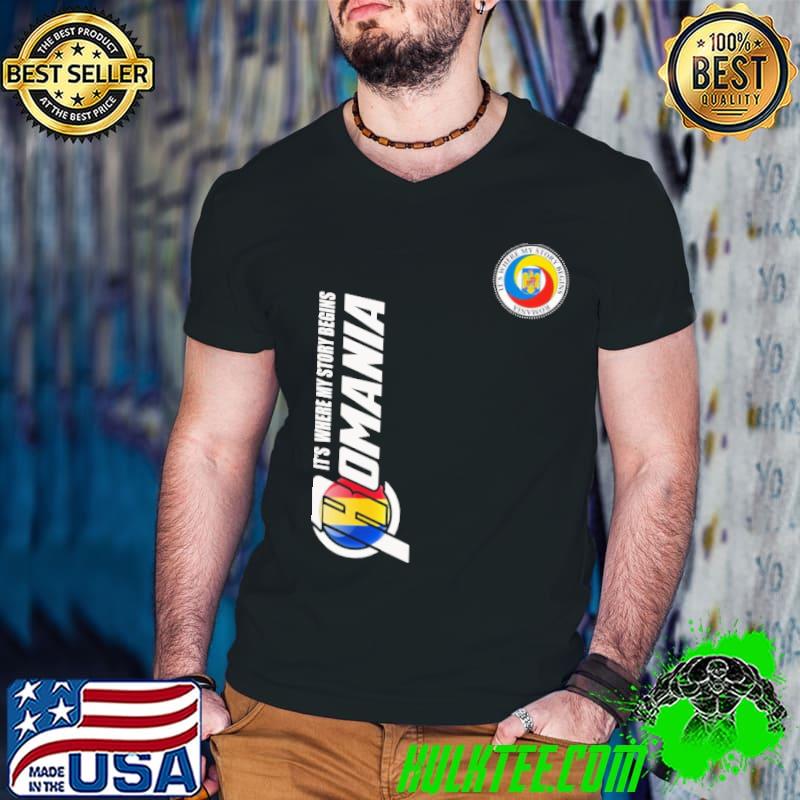 Nice Its where my story begins Romania logo shirt